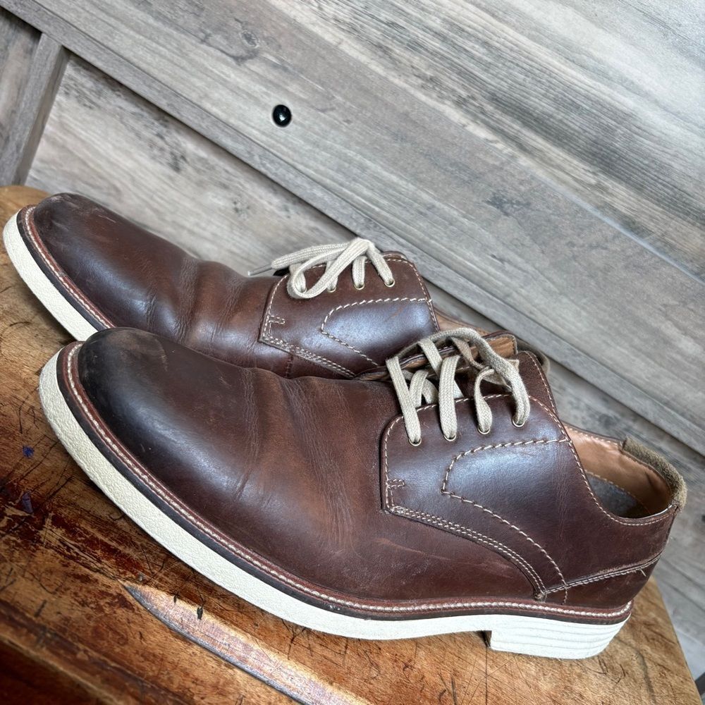 Dockers Classic Brown Leather Derby Shoes Men's sz 10.5 preworn
